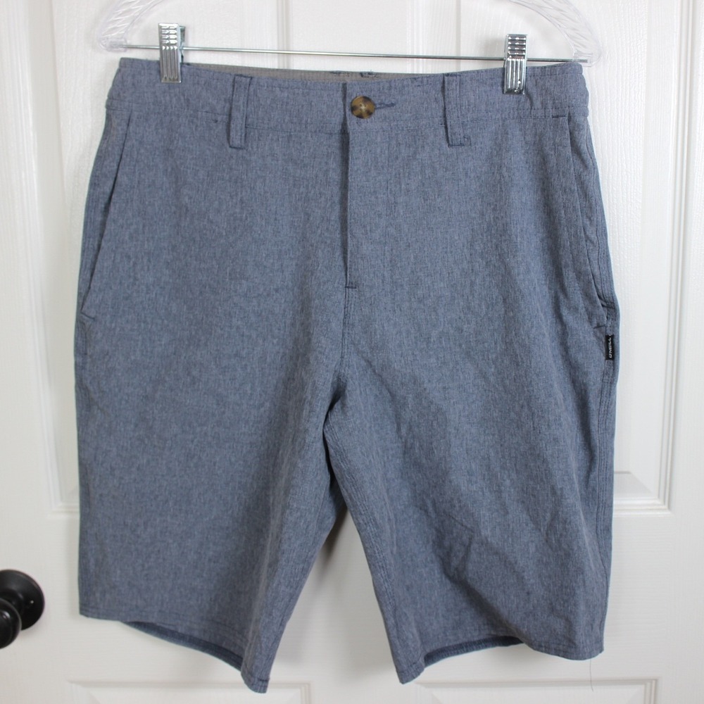 ONeill Mens 30 Hybrid‎ Shorts Hyperfreak Pro Stretch Blue Grey Relaxed Fit Walk
